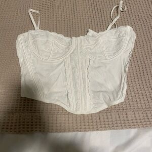 La Hearts Ivory Ribbed Bustier